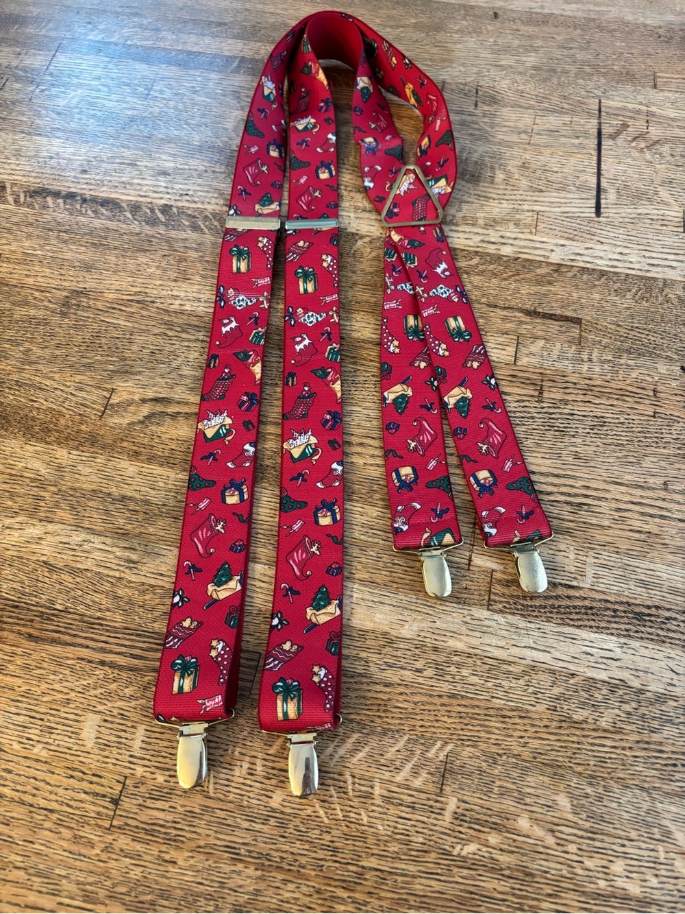 Vintage CAS Germany Christmas/Holiday Red Suspenders Germany Size Adult